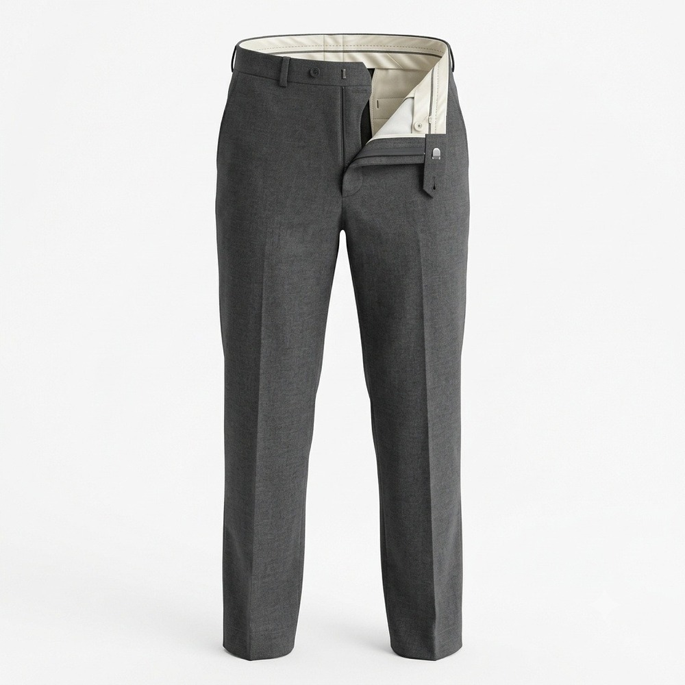 Lauren Ralph Lauren Mens Charcoal Total Comfort Dress Pants 36x31 Flat Front
